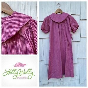Lolly Wolly Doodle Gingham‎ Berta Collar Dress NWT 10